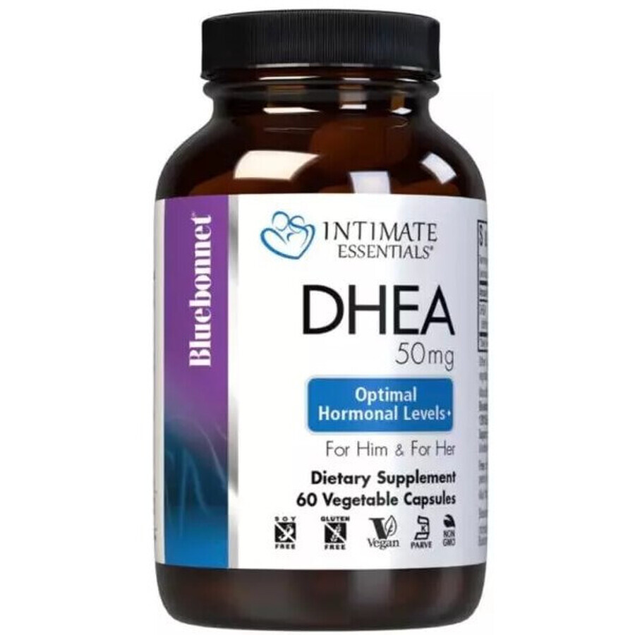 Дегидроэпиандростерон, 50 мг, Intimate Essenitals, DHEA, Bluebonnet Nutrition, 60 вегетарианских капсул: цены и характеристики