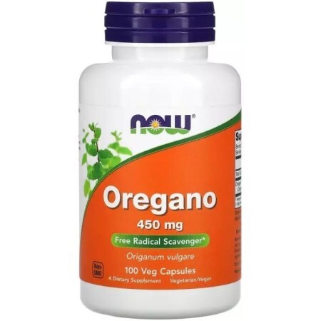 Орегано, 450 мг, Oregano, Now Foods, 100 вегетарианских капсул