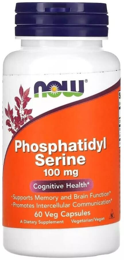 Фосфатидилсерин, 100 мг, Phosphatidyl Serine, Now Foods, 60 вегетаріанських капсул: ціни та характеристики