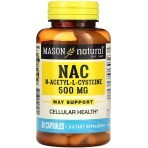NAC N-ацетил L-цистеїн, 500 мг, N-Acetyl L-Cysteine, Mason Natural, 60 капсул: ціни та характеристики