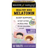 Дитячий Мелатонін, смак фруктів, Healthy Kids Melatonin, Mason Natural, 60 таблеток