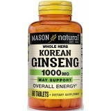 Женьшень Корейский, 1000 мг, Korean Ginseng, Mason Natural, 60 таблеток