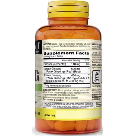 Женьшень Корейський, 1000 мг, Korean Ginseng, Mason Natural, 60 таблеток: ціни та характеристики