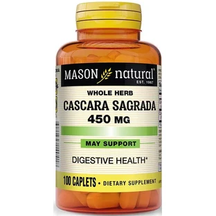 Каскара Саграда, 450 мг, Cascara Sagrada, Mason Natural, 100 каплет