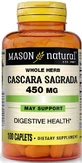 Каскара Саграда, 450 мг, Cascara Sagrada, Mason Natural, 100 каплет
