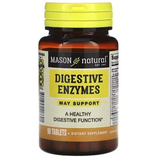 Пищеварительные ферменты, Digestive Enzymes, Mason Natural, 90 таблеток