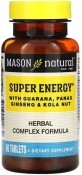 Супер Энергия с гуараной, женьшенем и орехом кола, Super Energy with Guarana, Panax Ginseng &amp; Kola Nut, Mason Natural, 60 таблеток