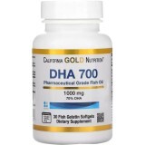 ДГК 700, Риб'ячий жир, 1000 мг, DHA 700 Fish Oil, California Gold Nutrition, 30 желатинових капсул