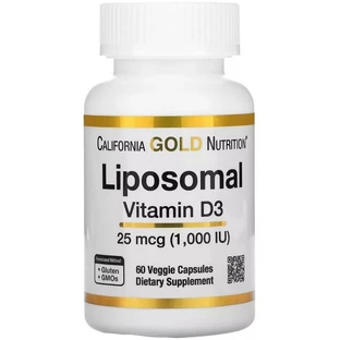 Ліпосомальний Вітамін D3, 1000 МО, Liposomal Vitamin D3, California Gold Nutrition, 60 вегетаріанських капсул