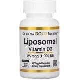 Ліпосомальний Вітамін D3, 1000 МО, Liposomal Vitamin D3, California Gold Nutrition, 60 вегетаріанських капсул