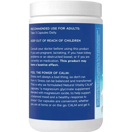 Глицинат Магния, 325 мг, CALM, Magnesium Glycinate, Natural Vitality, 120 капсул: цены и характеристики