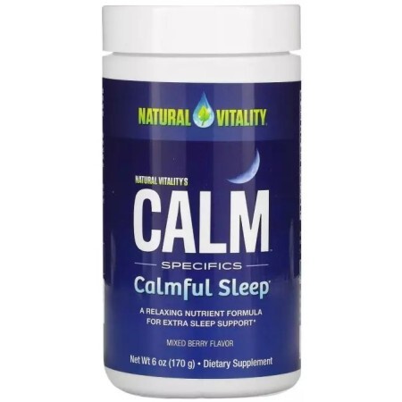 Напиток для спокойного сна, вкус ягод, CALM Specifics, Calmful Sleep, Natural Vitality, 170 гр