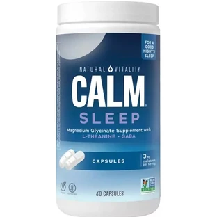 Спокійний сон з гліцинатом магнію та бергамотом, CALM, Sleep Magnesium Glycinate, Natural Vitality, 60 вегетаріанських капсул