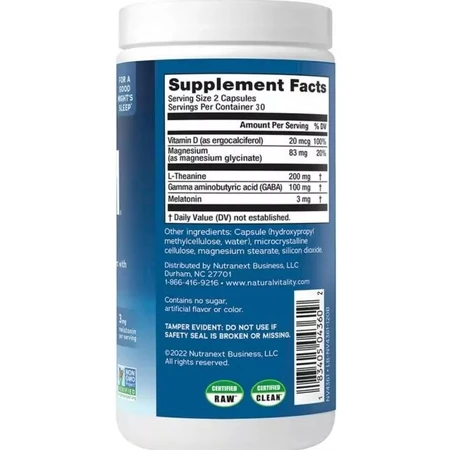 Спокійний сон з гліцинатом магнію та бергамотом, CALM, Sleep Magnesium Glycinate, Natural Vitality, 60 вегетаріанських капсул: ціни та характеристики