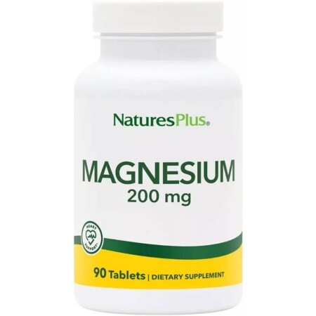 Магний, 200 мг, Magnesium, Natures Plus, 90 таблеток