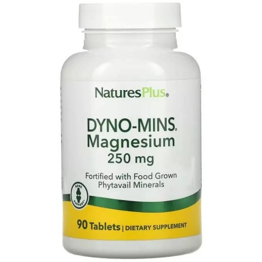 Магний, 250 мг, Dyno-Mins, Magnesium, Natures Plus, 90 таблеток: цены и характеристики