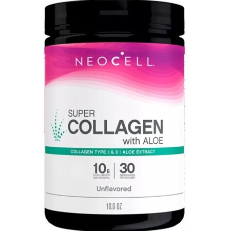 Супер колаген з алое, Тип 1&3, Super Collagen Powder With Aloe, NeoCell, 284 гр (10,6 унцій)