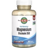 Магний Глицинат высокой усваиваемости, 350 мг, High Absorption Magnesium Glycinate, KAL, 160 вегетарианских капсул