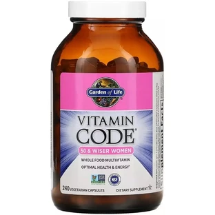 Женские Мультивитамины 50+ из цельных продуктов, Vitamin Code, Whole Food Multivitamin for Women, Garden of Life, 240 вегетарианских капсул