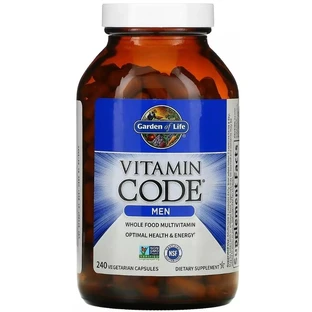 Мужские мультивитамины из цельных продуктов, Vitamin Code, Whole Food Multivitamin for Men, Garden of Life, 240 вегетарианских капсул