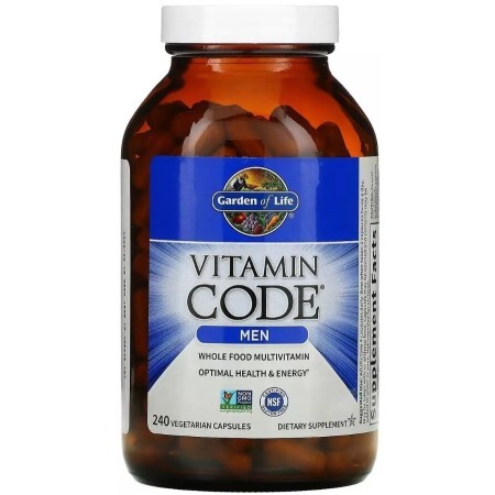 Мужские мультивитамины из цельных продуктов, Vitamin Code, Whole Food Multivitamin for Men, Garden of Life, 240 вегетарианских капсул