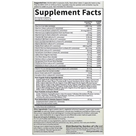 Мужские мультивитамины из цельных продуктов, Vitamin Code, Whole Food Multivitamin for Men, Garden of Life, 240 вегетарианских капсул: цены и характеристики