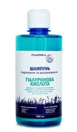 Шампунь для волосся Pharmea Resisthyal Укріплення та вирівнювання, з гіалуроновою кислотою, 350 мл