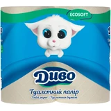 Туалетная бумага Диво Ecosoft 2 слоя серая 4 рулона