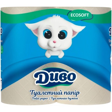 Туалетная бумага Диво Ecosoft 2 слоя серая 4 рулона