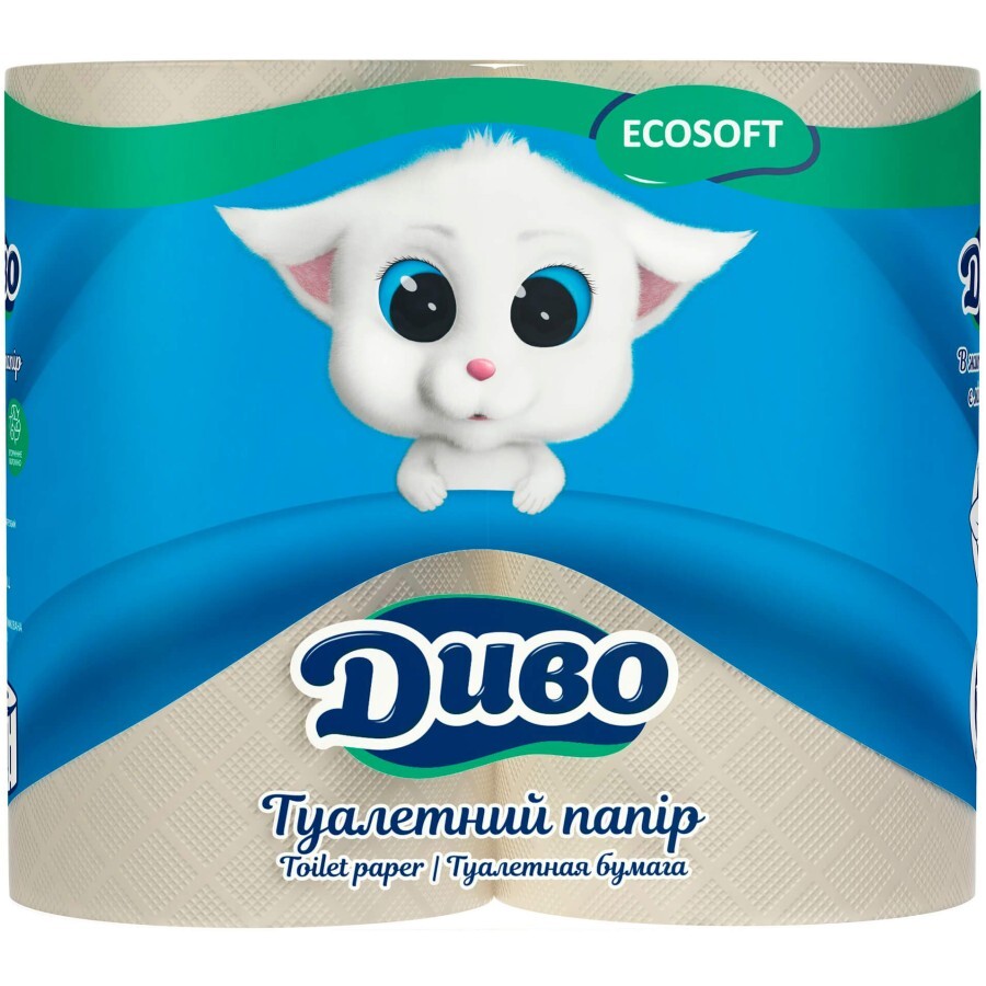 Туалетная бумага Диво Ecosoft 2 слоя серая 4 рулона: цены и характеристики
