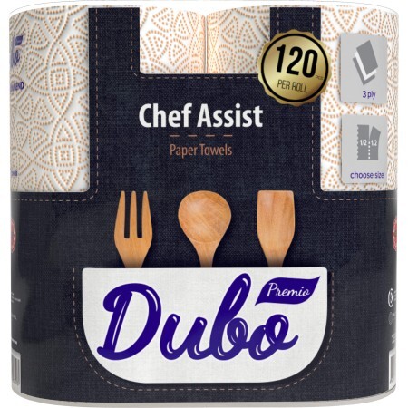 Бумажные полотенца Диво Premio Chef Assist 3 слоя 120 отрывов 2 рулона