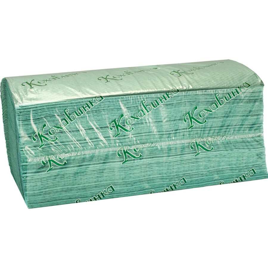 Бумажные полотенца Кохавинка Z-сложение Зеленые 1 слой 200 листов: цены и характеристики