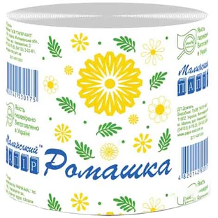 Туалетний папір Малинський папір Ромашка сіра 1 шар 1 рулон