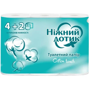 Туалетная бумага Ніжний дотик 2 слоя 6 рулонов