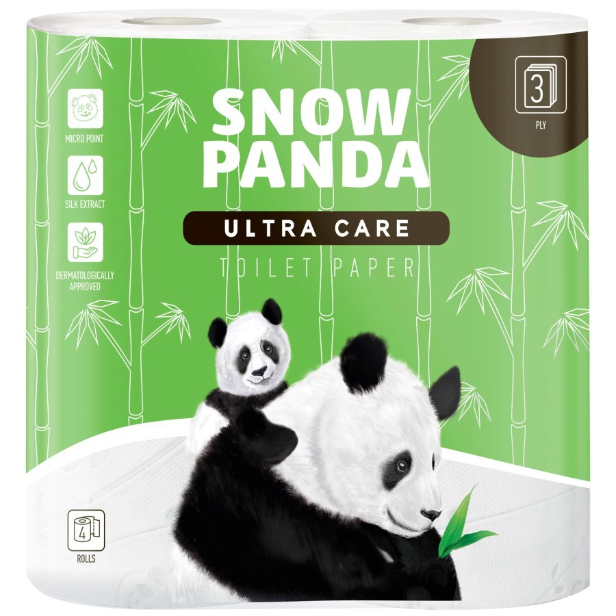 Туалетная бумага Сніжна Панда Ultra Care 3 слоя 4 рулона: цены и характеристики