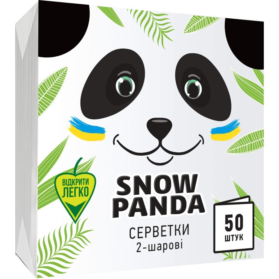 Серветки косметичні Сніжна Панда двошарові білі 24x24 см 50 шт.: ціни та характеристики