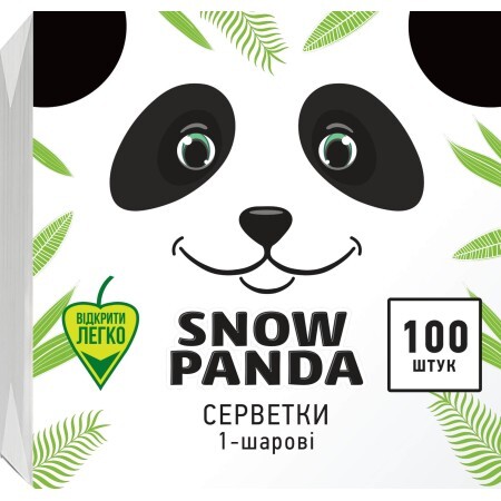 Серветки косметичні Сніжна Панда одношарові білі 33x33 см 100 шт.