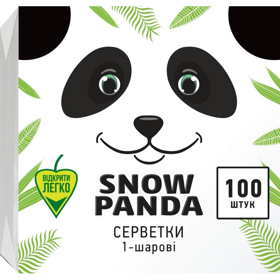 Серветки косметичні Сніжна Панда одношарові білі 33x33 см 100 шт.: ціни та характеристики