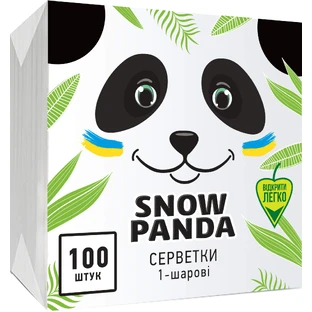 Салфетки косметические Сніжна Панда однослойные белые 24x24 см 100 шт.