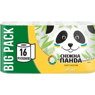 Туалетная бумага Сніжна Панда Aroma 2 слоя 16 рулонов