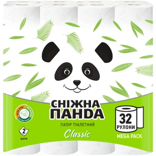 Туалетная бумага Сніжна Панда Classic 2 слоя 32 рулона