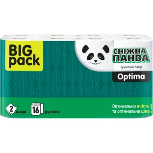 Туалетний папір Сніжна Панда Optima 2 шари 16 рулонів