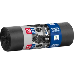 Пакети для сміття Anna Zaradna чорні LDPE 120 л 10 шт.