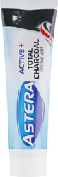 Зубная паста Astera Active+ Total Charcoal Комплексный уход с активированным углем 100 мл