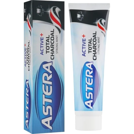 Зубна паста Astera Active+ Total Charcoal Комплексний догляд з активованим вугіллям 100 мл: ціни та характеристики