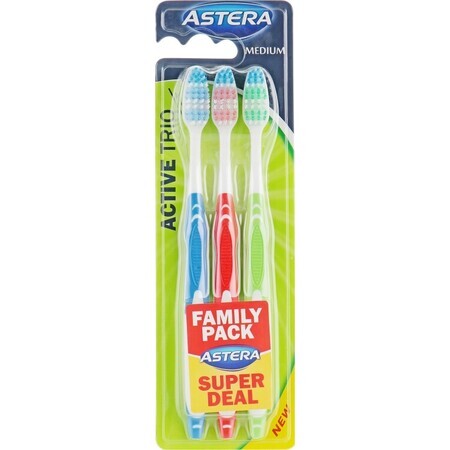 Зубная щетка Astera Active Trio Medium Средней жесткости 3 шт.