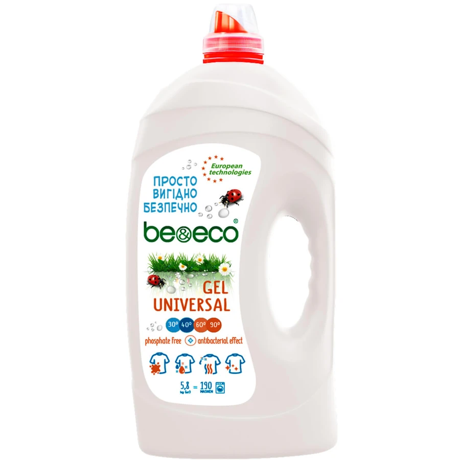 Гель для прання Be&Eco Universal 5.8 л: ціни та характеристики