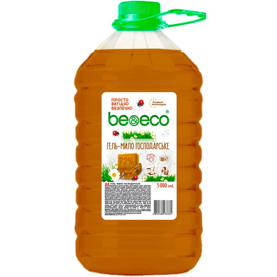 Гель для прання Be&Eco мило господарське коричневе 5 л: ціни та характеристики