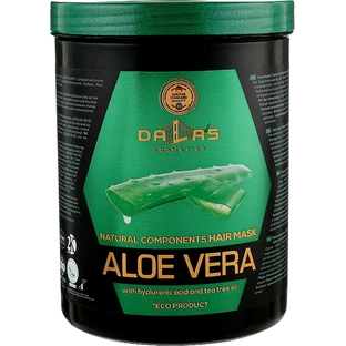 Маска для волос Dalas Aloe Vera с гиалуроновой кислотой, натуральным соком алоэ и маслом чайного дерева 1000 мл