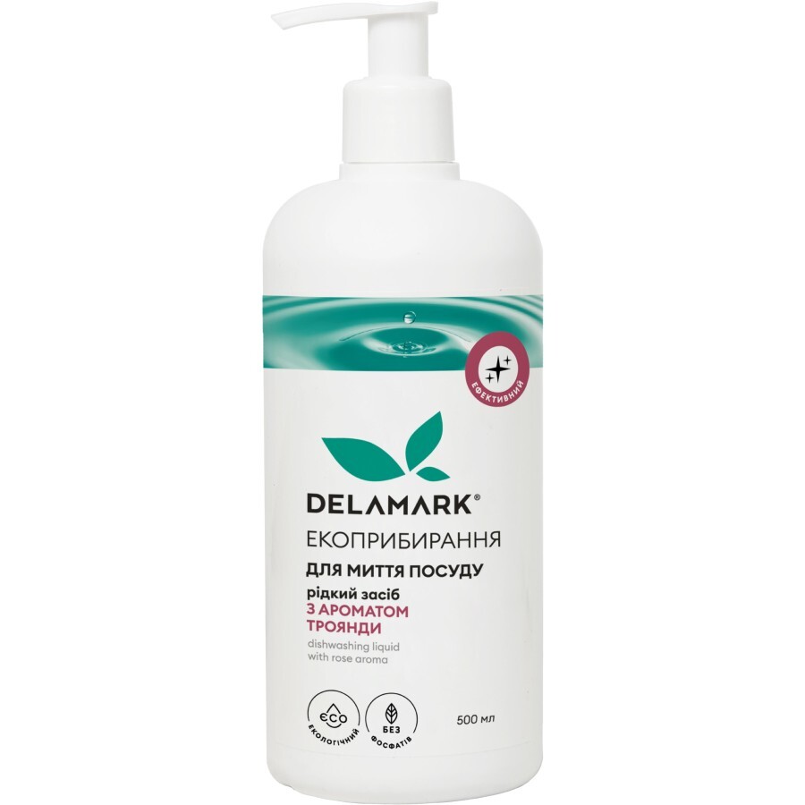 Средство для ручного мытья посуды DeLaMark с ароматом розы 500 мл: цены и характеристики